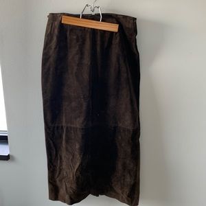 Genuine suede maxi skirt size 6